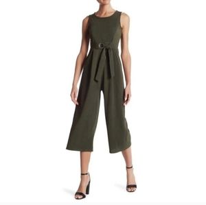 Romeo & Juliet Couture Wide Leg Sleeveless Belted Jumpsuit Women's Size Medium